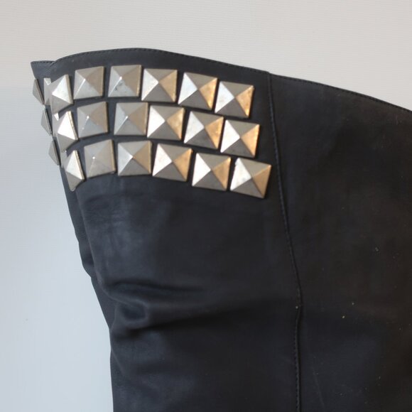 Womens Candela NYC Black Suede Studded Accents Over-the Knee Boots 8 - Picture 6 of 16